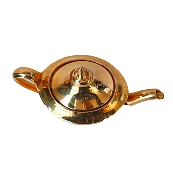 Royal Winton Gold Gilt Teapot With Floral Embossed Detailing - Picture 4 of 8